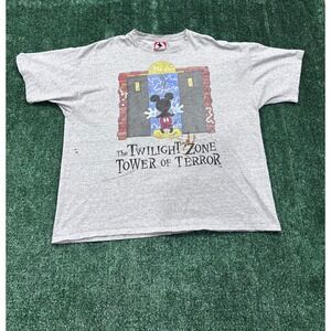 Disney Mickey Mouse The Twilight Zone Tower of Terror T Shirt Gray Size XL